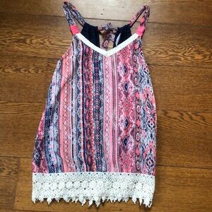 Xhilaration Neon Printed Open Back Parachute Top S